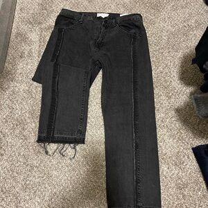 Mango Black Straight Denim Jeans